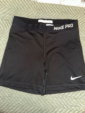 Nike Black 'Nike Pro' Women's Compression Bike Shorts with White Swoosh